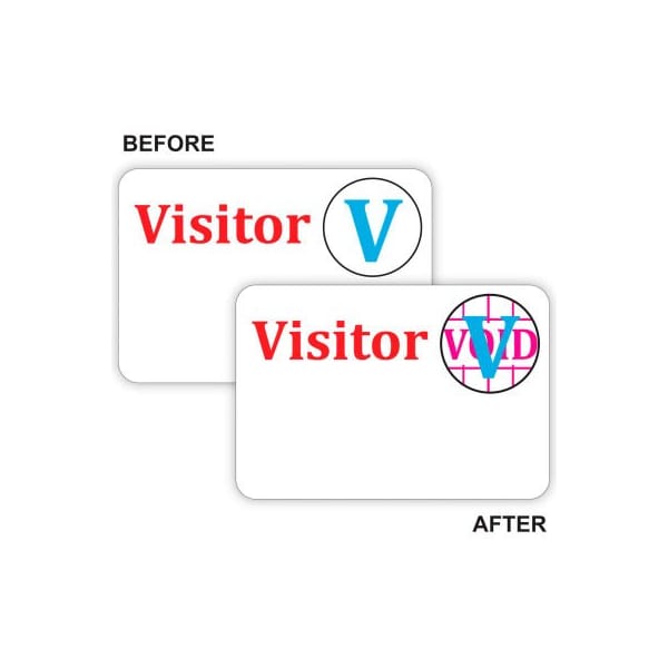 C-Line Products C-Line Time's Up Self-Expiring Visitor Badge, One Day Badge, 3in x 2in, White, 100/Box 97004 - main